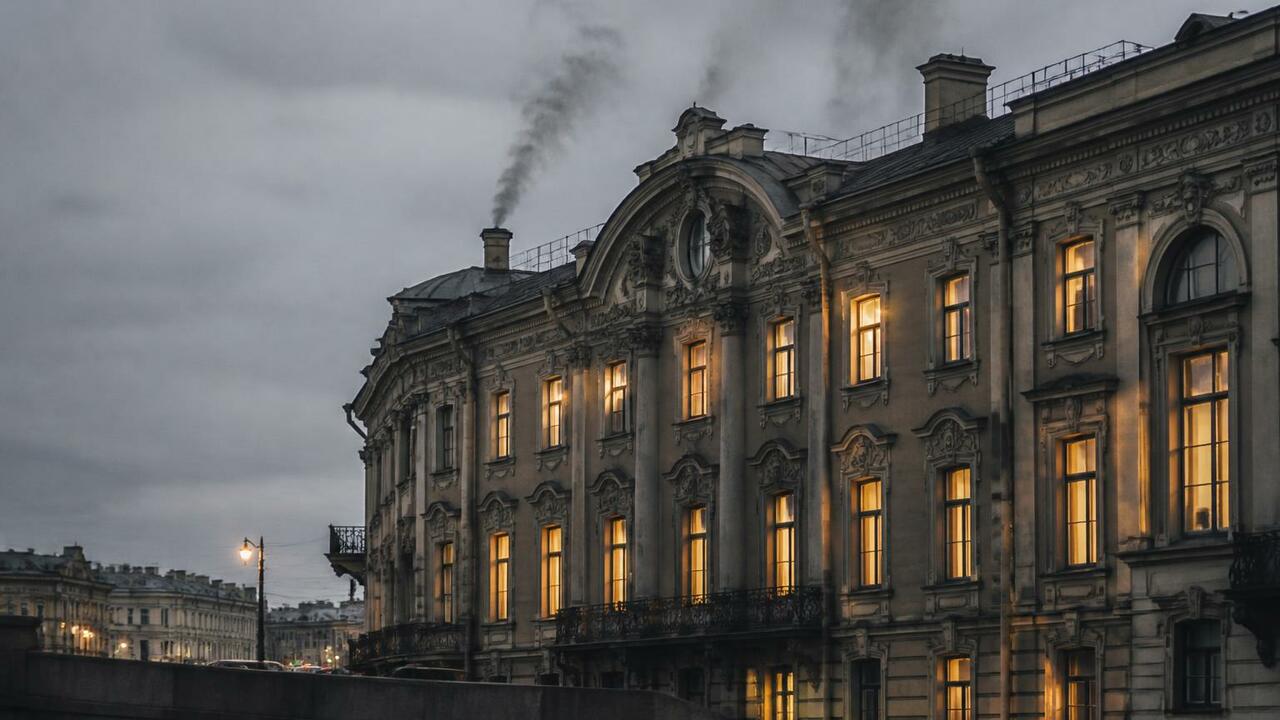 Возгорание исторического здания XIX века в цент...